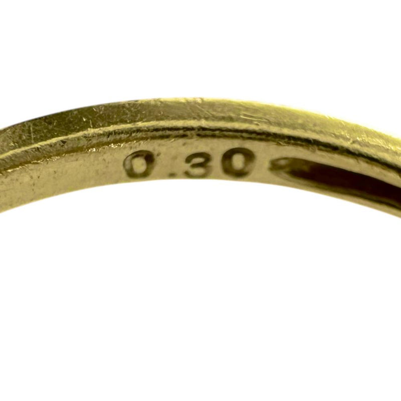 10号 四葉風デザイン ダイヤモンド 0.30ct リング・指輪 K18ゴールド 18金 2.0g レディース 【中古】【真子質店】【NN】 【MaMoT】