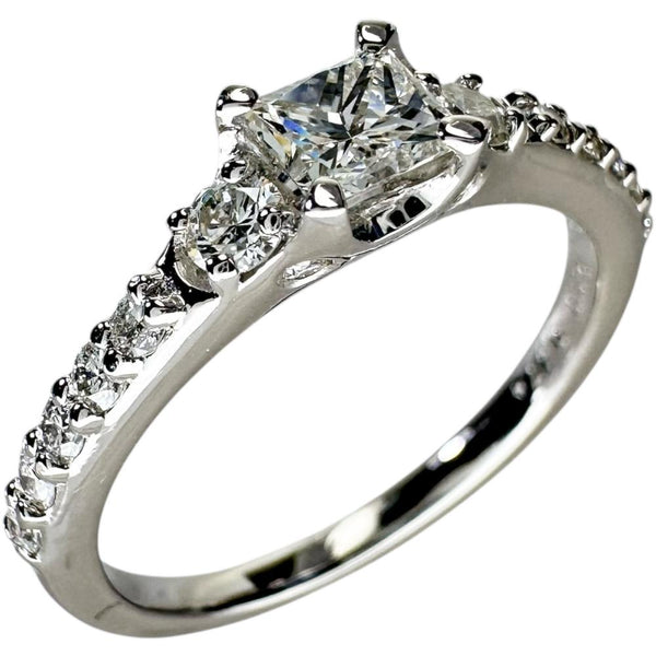 13号 中央ダイヤモンド (推定I-SIクラス) 0.474ct 脇石ダイヤモンド 計0.34ct リング・指輪 Pt900プラチナ 4.3g レディース 【中古】【真子質店】【NN】 【KxD】