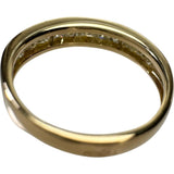 5.5号 ハーフサークル ピンキー ダイヤモンド 0.53ct リング・指輪 K18ゴールド 18金 2.1g レディース 【中古】【真子質店】【NN】 【DDx】