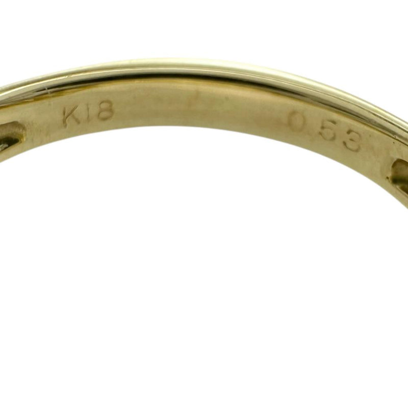 5.5号 ハーフサークル ピンキー ダイヤモンド 0.53ct リング・指輪 K18ゴールド 18金 2.1g レディース 【中古】【真子質店】【NN】 【DDx】