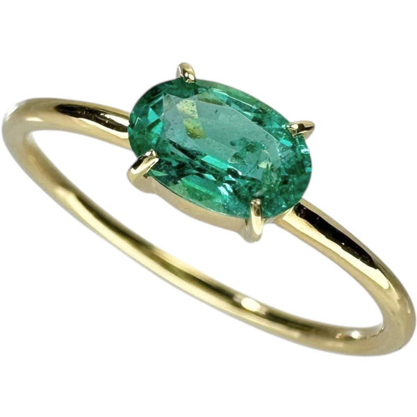 8.5号 エメラルド 1.391ct リング・指輪 K18ゴールド 18金 1.1g レディース 【中古】【真子質店】【NN】 【YYx】