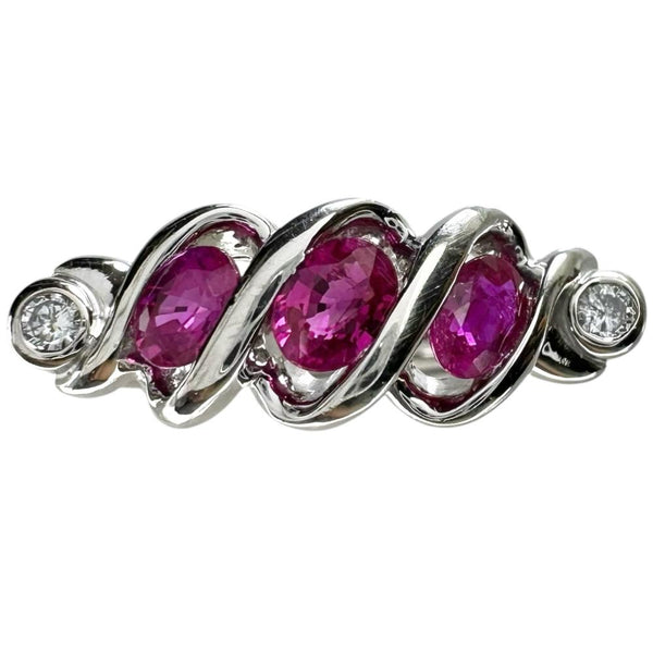 13号 ルビー 0.70ct ダイヤモンド 0.05ct リング・指輪 Pt900プラチナ 6.6g レディース 【中古】【真子質店】【NN】 【DKMa】