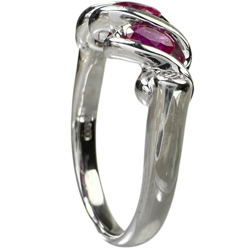 13号 ルビー 0.70ct ダイヤモンド 0.05ct リング・指輪 Pt900プラチナ 6.6g レディース 【中古】【真子質店】【NN】 【DKMa】