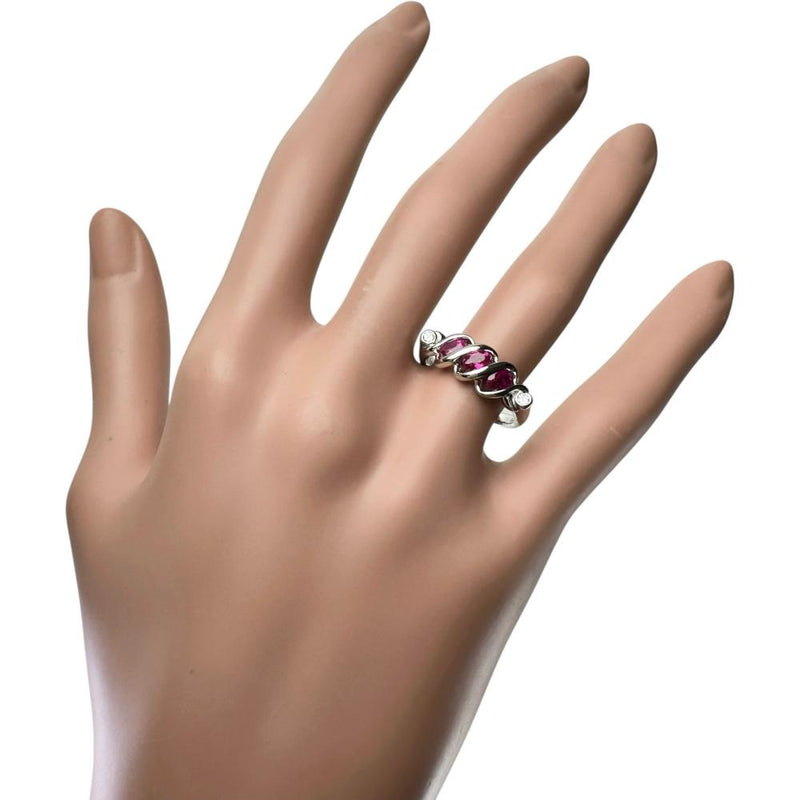 13号 ルビー 0.70ct ダイヤモンド 0.05ct リング・指輪 Pt900プラチナ 6.6g レディース 【中古】【真子質店】【NN】 【DKMa】