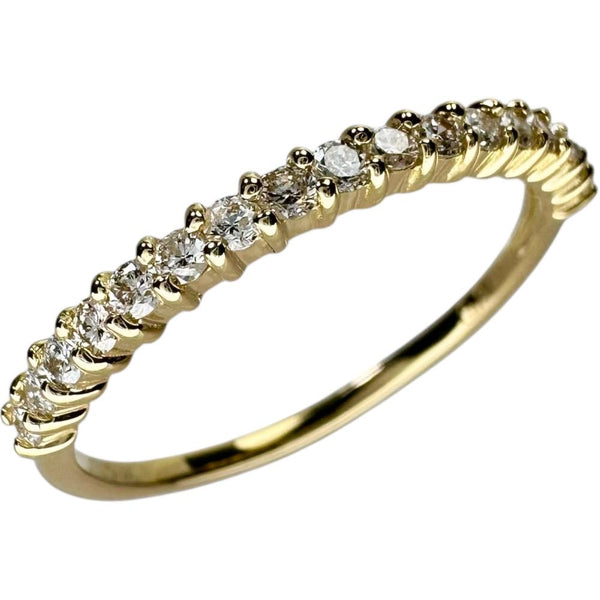 10.5号 ハーフサークル ダイヤモンド 計0.30ct リング・指輪 K18ゴールド 18金 1.3g レディース 【中古】【真子質店】【NN】 【TKMo】