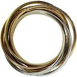 13号 スリーカラー6連 ダイヤモンド 1.21ct リング・指輪 K18ゴールド 18金/WG/PG 7.5g レディース 【中古】【真子質店】【NN】 【IDYMa】