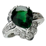 15号 クロムトルマリン 1.58ct ダイヤモンド 0.28ct リング・指輪 Pt900プラチナ 9.4g レディース 【中古】【真子質店】【NN】 【KMaK】