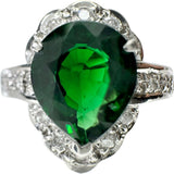 15号 クロムトルマリン 1.58ct ダイヤモンド 0.28ct リング・指輪 Pt900プラチナ 9.4g レディース 【中古】【真子質店】【NN】 【KMaK】