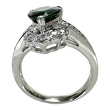 15号 クロムトルマリン 1.58ct ダイヤモンド 0.28ct リング・指輪 Pt900プラチナ 9.4g レディース 【中古】【真子質店】【NN】 【KMaK】