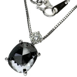 ブラックダイヤモンド 3.88ct ダイヤモンド 0.35ct ネックレス K18WGホワイトゴールド 18金 5.5g 45cm レディース 【中古】【真子質店】【NN】 【SMaMo】