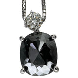 ブラックダイヤモンド 3.88ct ダイヤモンド 0.35ct ネックレス K18WGホワイトゴールド 18金 5.5g 45cm レディース 【中古】【真子質店】【NN】 【SMaMo】