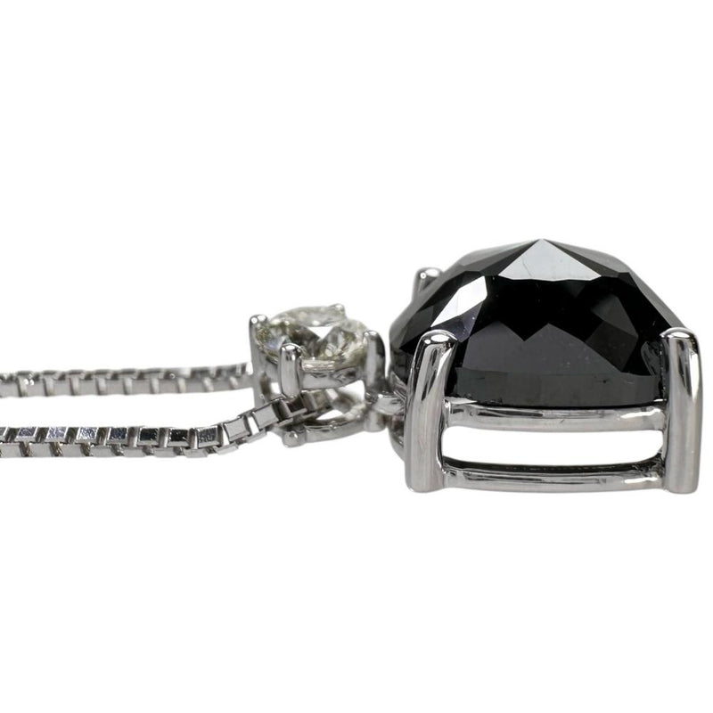 ブラックダイヤモンド 3.88ct ダイヤモンド 0.35ct ネックレス K18WGホワイトゴールド 18金 5.5g 45cm レディース 【中古】【真子質店】【NN】 【SMaMo】