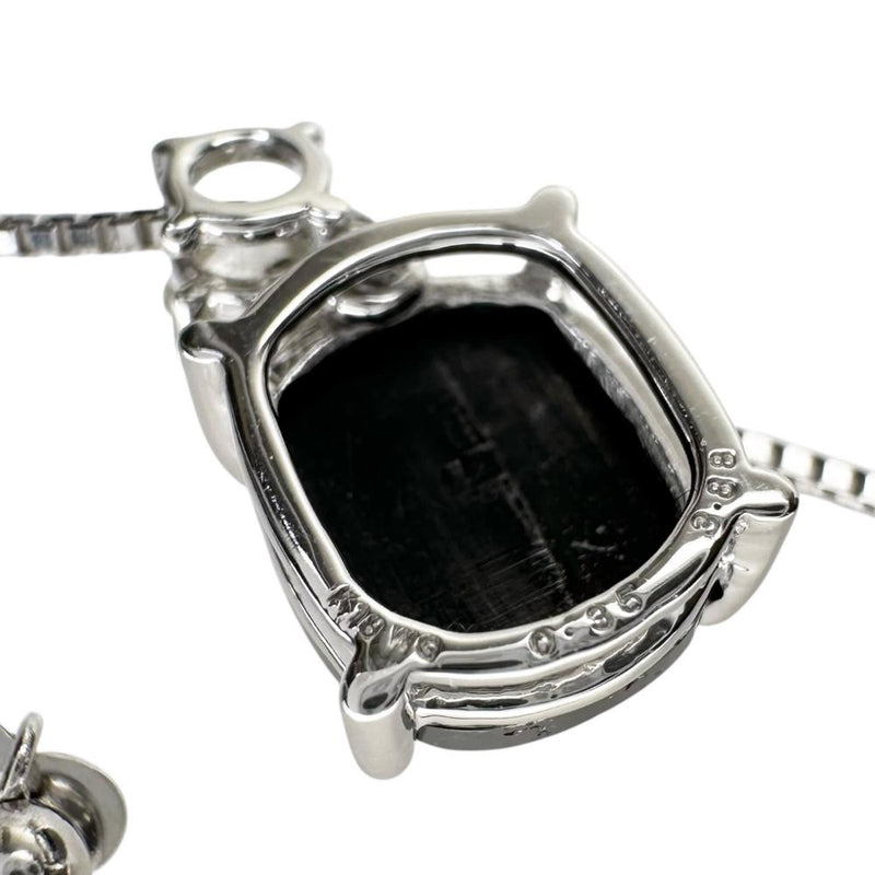 ブラックダイヤモンド 3.88ct ダイヤモンド 0.35ct ネックレス K18WGホワイトゴールド 18金 5.5g 45cm レディース 【中古】【真子質店】【NN】 【SMaMo】