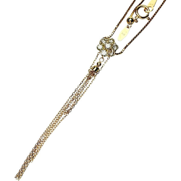 フラワー/タッセル ダイヤモンド 0.50ct ネックレス K18ゴールド 18金 4.6g 45cm レディース 【中古】【真子質店】【NN】 【KDMi】