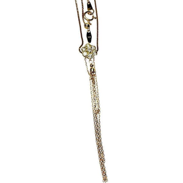フラワー/タッセル ダイヤモンド 0.50ct ネックレス K18ゴールド 18金 4.6g 45cm レディース 【中古】【真子質店】【NN】 【KDMi】