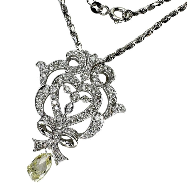 ダイヤモンド 1.13/0.75ct ネックレス K18WGホワイトゴールド 18金 12.5g 50cm レディース 【中古】【真子質店】【NN】 【TDYD】
