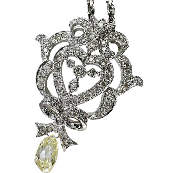 ダイヤモンド 1.13/0.75ct ネックレス K18WGホワイトゴールド 18金 12.5g 50cm レディース 【中古】【真子質店】【NN】 【TDYD】