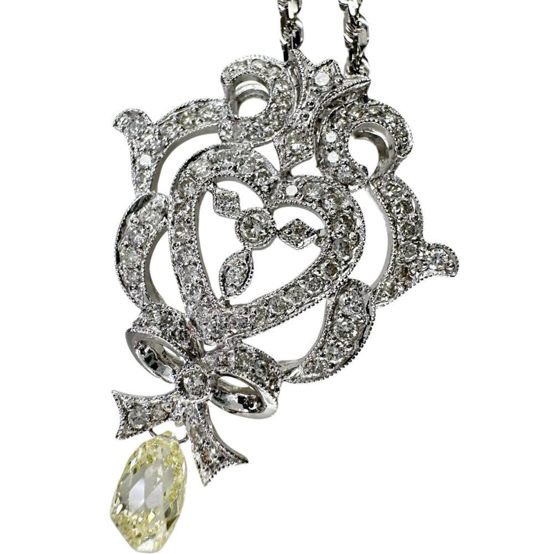 ダイヤモンド 1.13/0.75ct ネックレス K18WGホワイトゴールド 18金 12.5g 50cm レディース 【中古】【真子質店】【NN】 【TDYD】