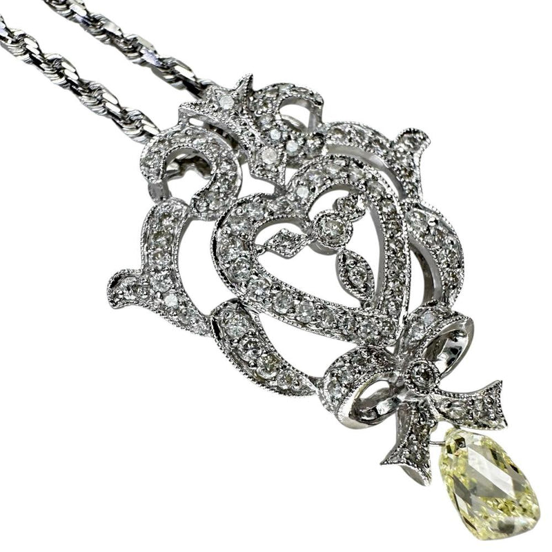 ダイヤモンド 1.13/0.75ct ネックレス K18WGホワイトゴールド 18金 12.5g 50cm レディース 【中古】【真子質店】【NN】 【TDYD】