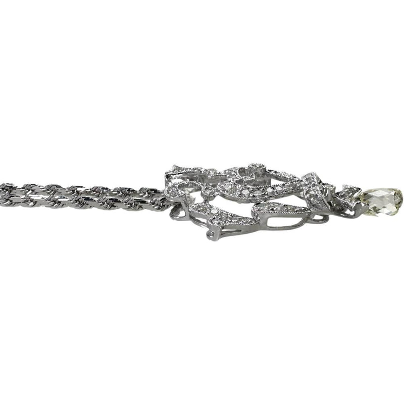 ダイヤモンド 1.13/0.75ct ネックレス K18WGホワイトゴールド 18金 12.5g 50cm レディース 【中古】【真子質店】【NN】 【TDYD】