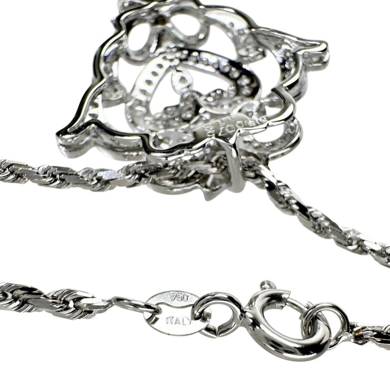 ダイヤモンド 1.13/0.75ct ネックレス K18WGホワイトゴールド 18金 12.5g 50cm レディース 【中古】【真子質店】【NN】 【TDYD】