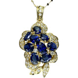 サファイア 4.15ct ダイヤモンド 0.55ct ネックレス K18ゴールド 18金 6.8g 45cm レディース 【中古】【真子質店】【NN】 【IMaTx】