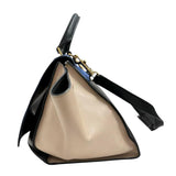 【CELINE/セリーヌ】 トラペーズ 2WAY ハンドバッグ レザー/スウェード トリコロール(ブルー/ブラック/ベージュ) レディース【中古】【真子質店】【BL】 【Dxx】