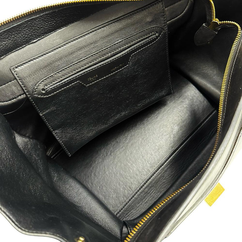 【CELINE/セリーヌ】 トラペーズ 2WAY ハンドバッグ レザー/スウェード トリコロール(ブルー/ブラック/ベージュ) レディース【中古】【真子質店】【BL】 【Dxx】