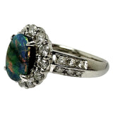 17号 ブラックオパール 1.00ct ダイヤモンド 計0.75ct リング・指輪 Pt900プラチナ 13720 7.0g レディース 【中古】【真子質店】【NN】 【IxDMo】