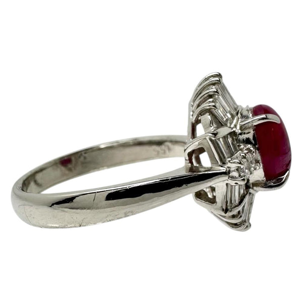 9号 スタールビー 1.55ct ダイヤモンド 計0.55ct リング・指輪 Pt900プラチナ 13720 5.4g レディース 【中古】【真子質店】【NN】 【DDx】