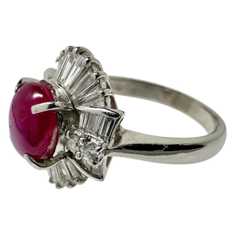 9号 スタールビー 1.55ct ダイヤモンド 計0.55ct リング・指輪 Pt900プラチナ 13720 5.4g レディース 【中古】【真子質店】【NN】 【DDx】