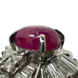 9号 スタールビー 1.55ct ダイヤモンド 計0.55ct リング・指輪 Pt900プラチナ 13720 5.4g レディース 【中古】【真子質店】【NN】 【DDx】