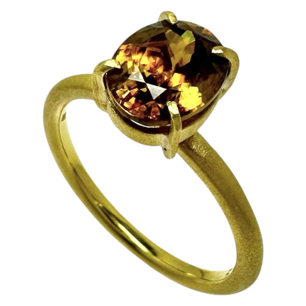 15号 スフェーン 2.403ct リング・指輪 K18ゴールド 18金 3.9g レディース 【中古】【真子質店】【NN】 【MoMiMa】