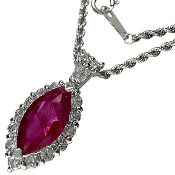 ルビー 1.17ct ダイヤモンド 0.50ct ネックレス K18WGホワイトゴールド 18金/Pt900プラチナ 3.9g 41cm レディース
【中古】【真子質店】【NN】




【SYMi】