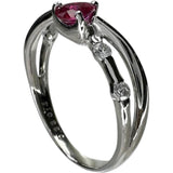 11号 モザンビーク産非加熱ルビー 0.33ct ダイヤモンド 0.14ct リング・指輪 Pt900プラチナ 3.4g レディース 【中古】【真子質店】【NN】 【DIMi】