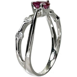11号 モザンビーク産非加熱ルビー 0.33ct ダイヤモンド 0.14ct リング・指輪 Pt900プラチナ 3.4g レディース 【中古】【真子質店】【NN】 【DIMi】