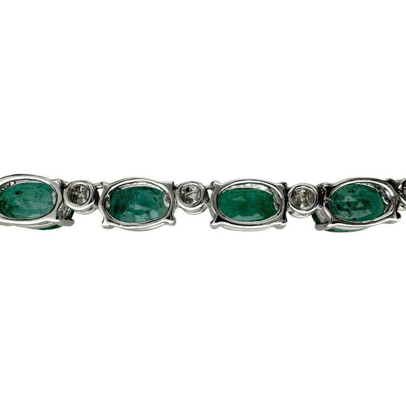 エメラルド 21.55ct ダイヤモンド 0.83ct ネックレス K18WGホワイトゴールド 18金 17.9g 41cm レディース 【中古】【真子質店】【NN】 【TMaYMo】