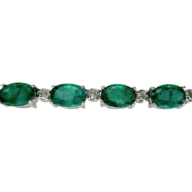エメラルド 21.55ct ダイヤモンド 0.83ct ネックレス K18WGホワイトゴールド 18金 17.9g 41cm レディース 【中古】【真子質店】【NN】 【TMaYMo】