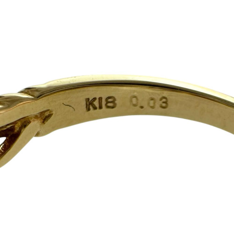 13号 赤珊瑚 0.37ct ダイヤモンド 0.03ct リング・指輪 K18ゴールド 18金 2.9g レディース 【中古】【真子質店】【NN】 【MaSY】