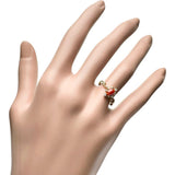 10.5号 赤珊瑚 0.27ct ダイヤモンド 0.05ct リング・指輪 K18ゴールド 18金 2.4g レディース 【中古】【真子質店】【NN】 【MaDI】