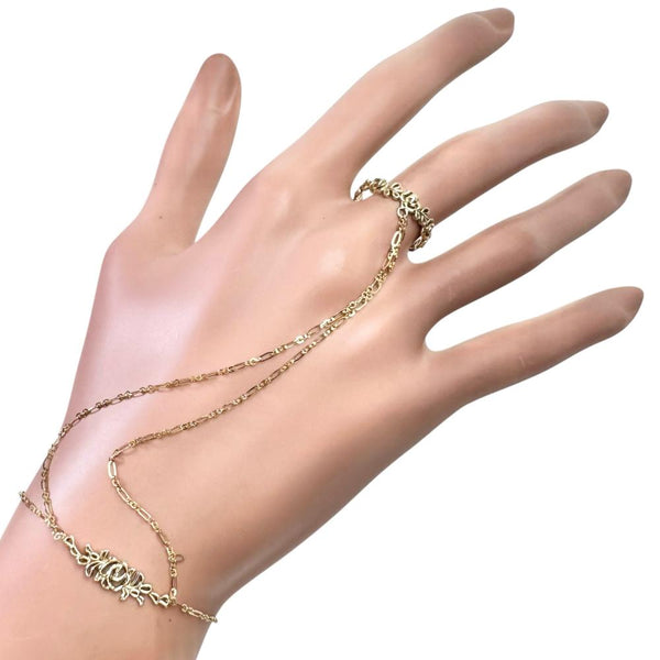 フィンガーブレスレット 薔薇モチーフ ブレスレット K10ゴールド 10金 3.5g 18cm レディース 【中古】【真子質店】【BL】 【TDT】 【ex】