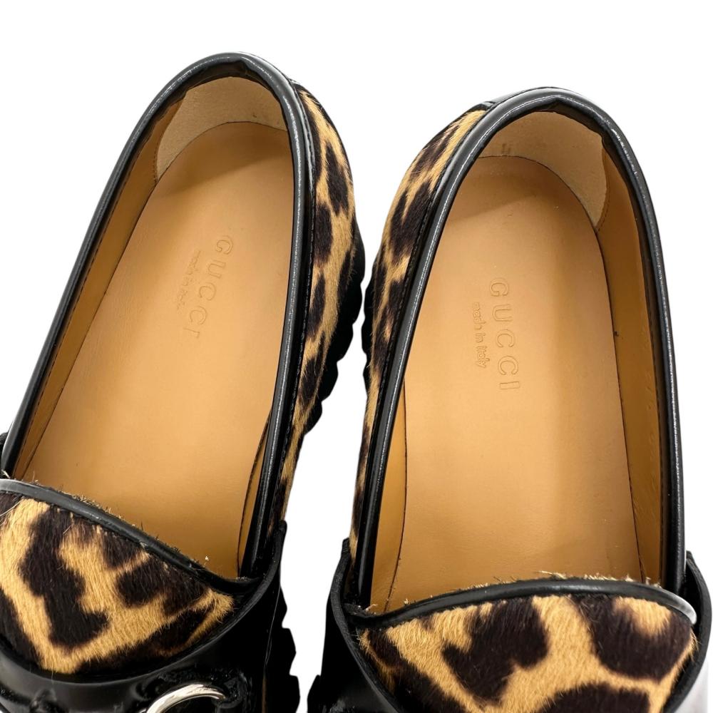 GUCCIヒョウ柄ローファー GUCCI/グッチ】 ホースビット ヒョウ柄 ローファー ハラコ/レザー