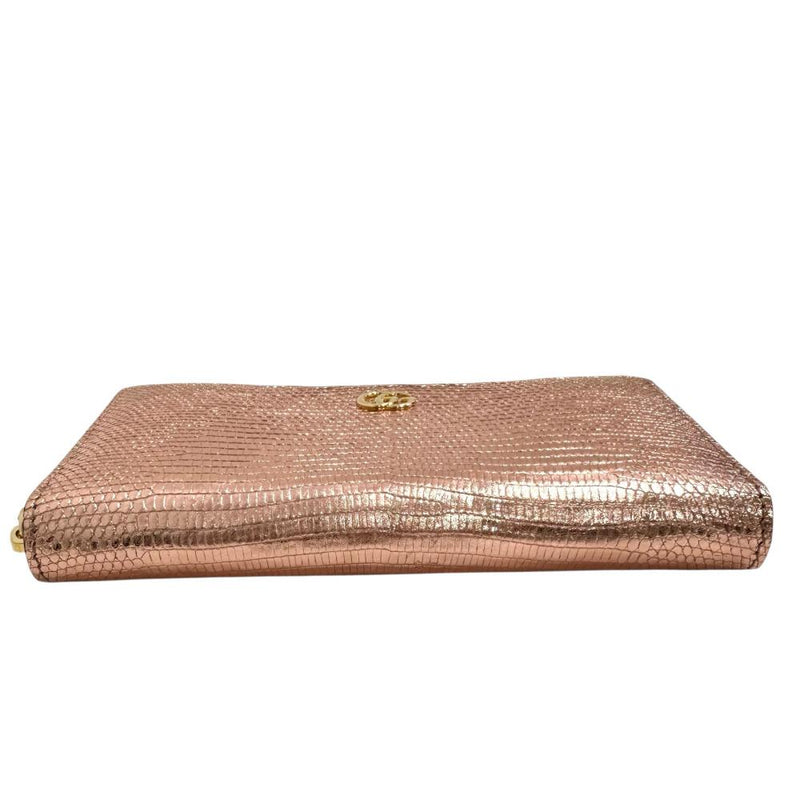 【GUCCI/グッチ】 GGマーモント 456117 ラウンドファスナー 長財布 リザード ピンク レディース【中古】【真子質店】【BL】 【Moxx】