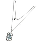 アクアマリン 7.85ct ダイヤモンド 計0.30ct ネックレス Pt900プラチナ/Pt850プラチナ 15.7g 46cm レディース 【中古】【真子質店】【NN】 【IIxx】