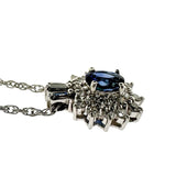 LA SOMA/ラソマ サファイア 0.58ct ダイヤモンド 計0.40ct ネックレス Pt900プラチナ/Pt850プラチナ 5.0g 45cm レディース 【中古】【真子質店】【NN】 【MaSY】