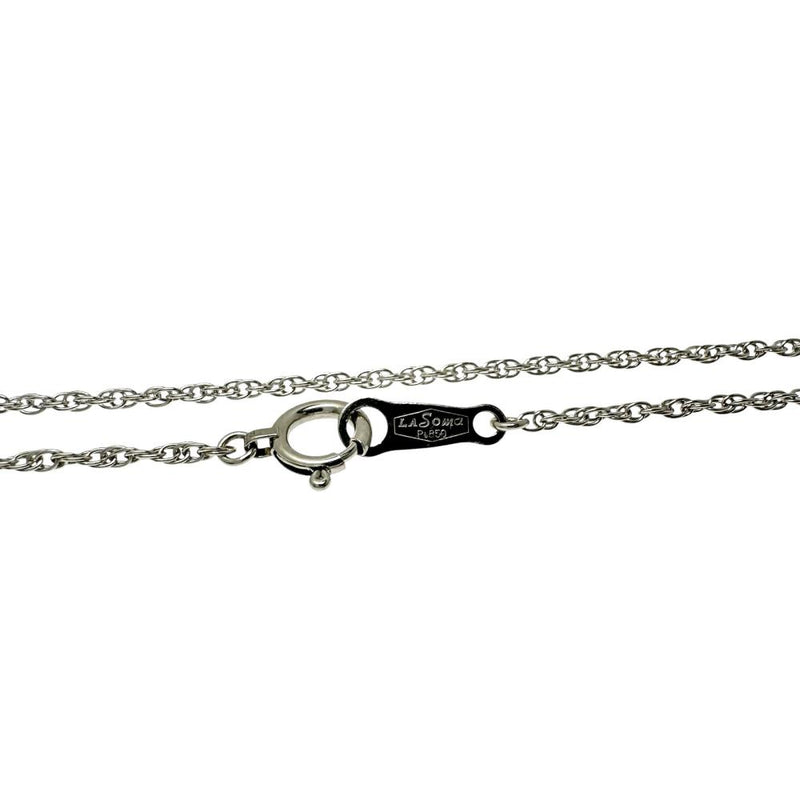 LA SOMA/ラソマ サファイア 0.58ct ダイヤモンド 計0.40ct ネックレス Pt900プラチナ/Pt850プラチナ 5.0g 45cm レディース 【中古】【真子質店】【NN】 【MaSY】
