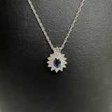LA SOMA/ラソマ サファイア 0.58ct ダイヤモンド 計0.40ct ネックレス Pt900プラチナ/Pt850プラチナ 5.0g 45cm レディース 【中古】【真子質店】【NN】 【MaSY】
