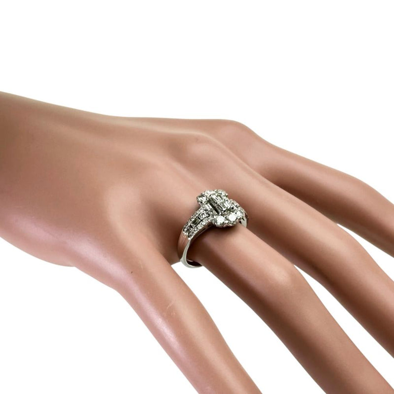 12号 ダイヤモンド 1.00ct リング・指輪 Pt900プラチナ 13720 5.6g レディース 【中古】【真子質店】【NN】 【MoMaS】