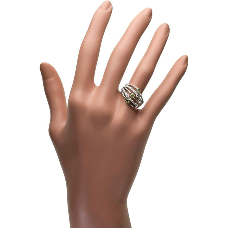 11.5号 デマントイドガーネット 0.45ct ダイヤモンド 0.40ct リング・指輪 K18WGホワイトゴールド 18金 5.9g レディース 【中古】【真子質店】【NN】 【SKS】