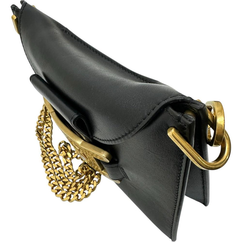 【TOD’S/トッズ】 2WAY チェーンショルダー ショルダーバッグ レザー ブラック/ゴールド金具 レディース【中古】【真子質店】【BL】 【MoMax】